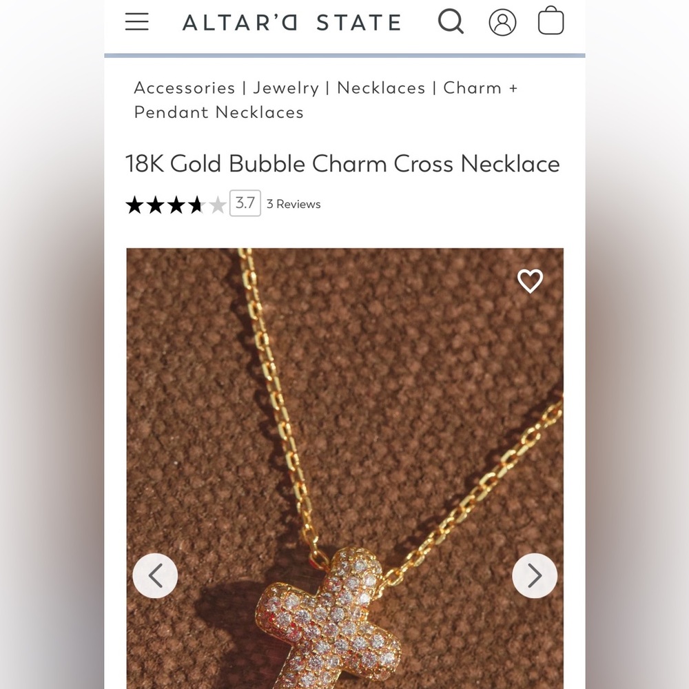 Altar'd State Gold Cross Pendant Necklace - Picture 10 of 11